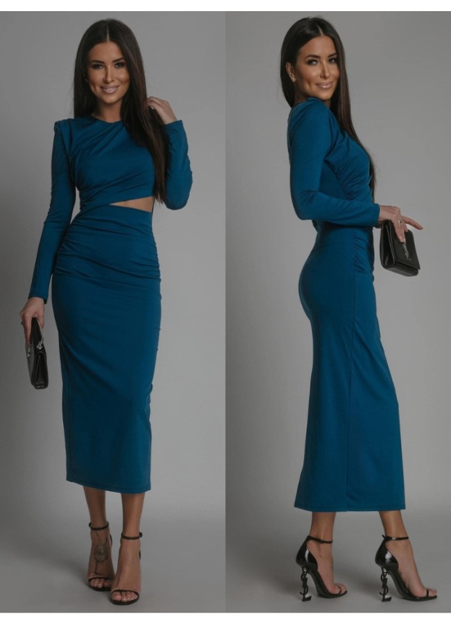 LONG SLEEVE MIDI DRESS - FUEGO