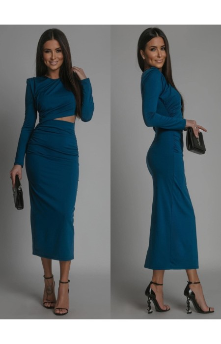 LONG SLEEVE MIDI DRESS - FUEGO