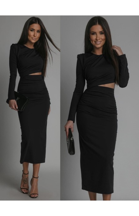 LONG SLEEVE MIDI DRESS - FUEGO