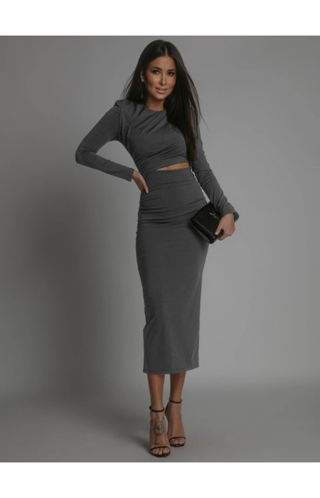 LONG SLEEVE MIDI DRESS - FUEGO