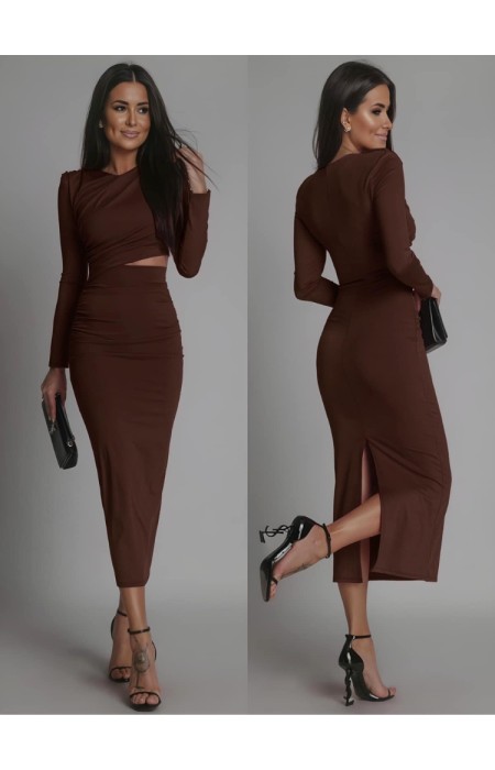 LONG SLEEVE MIDI DRESS - FUEGO