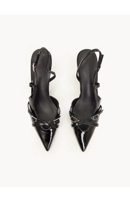 BLACK LOUSTRIN HEELS - NTALIA