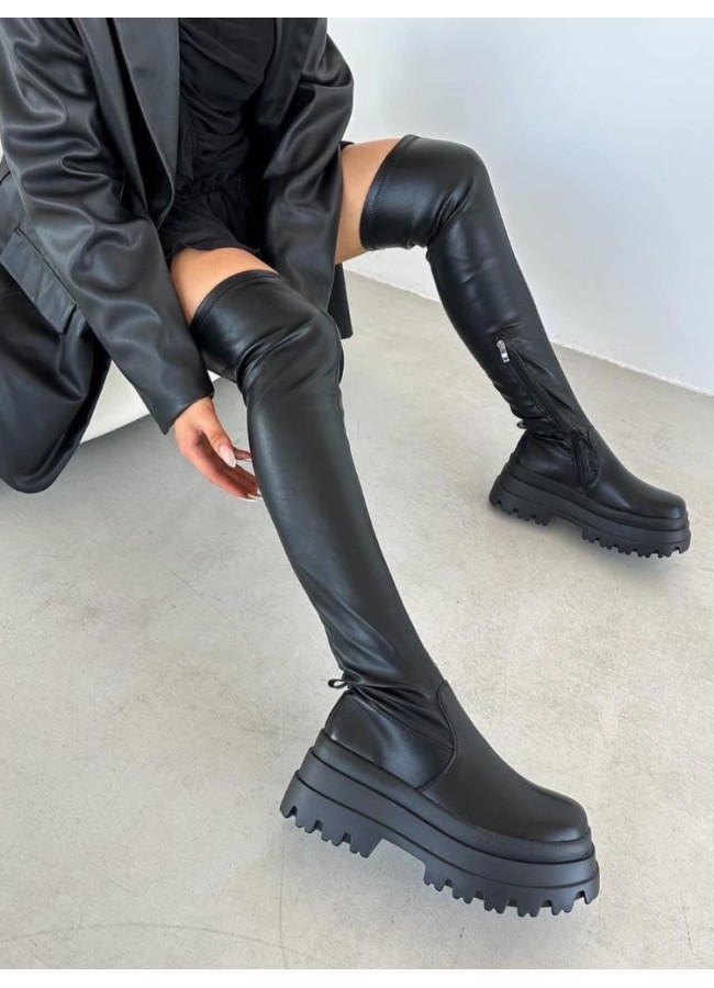 BLACK OVER THE KNEE BOOTS -...