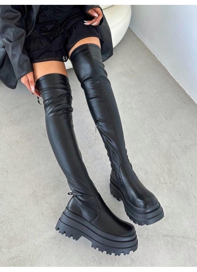 BLACK OVER THE KNEE BOOTS -...