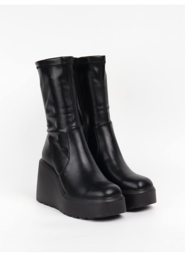 BLACK  PLATFORM BOOTS -...