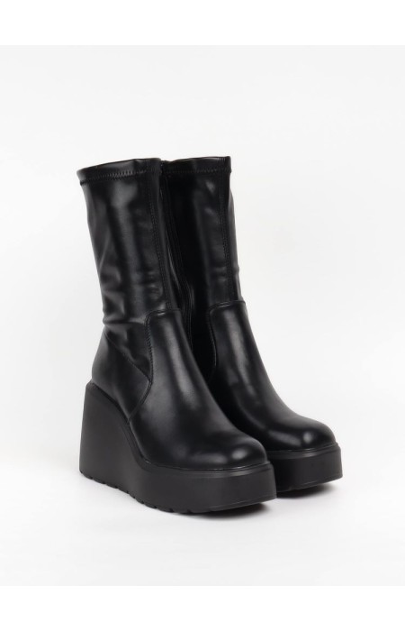 BLACK  PLATFORM BOOTS - BELFAST