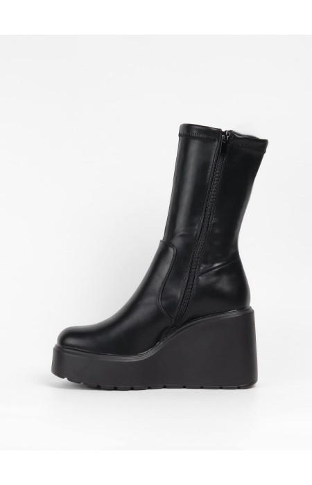 BLACK  PLATFORM BOOTS - BELFAST