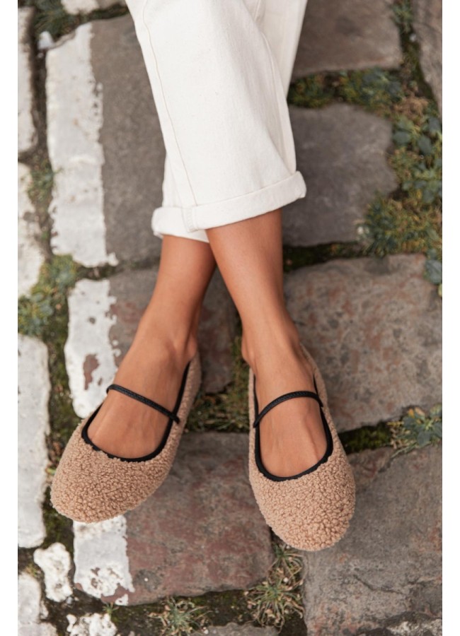 BEIGE BALLERINA SHOES - SON