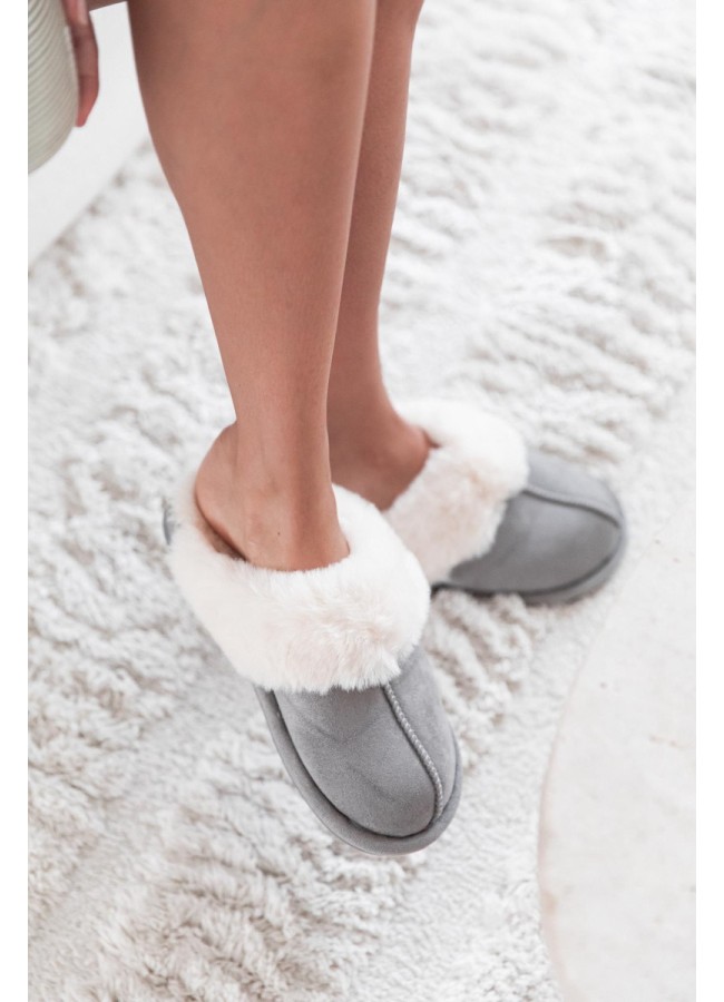 LILY GREY SLIPPERS