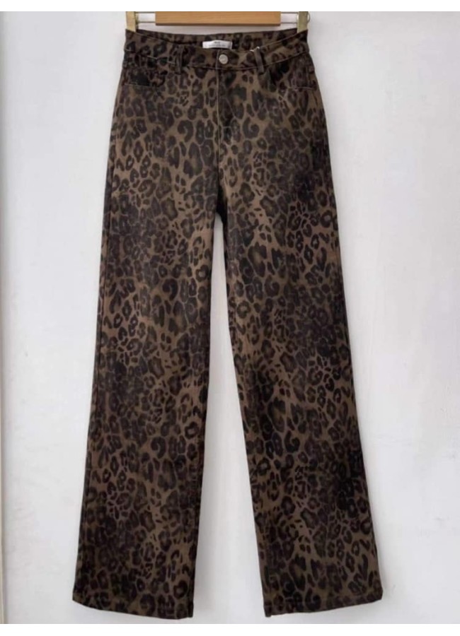 BROWN LEOPARD JEANS - MAY