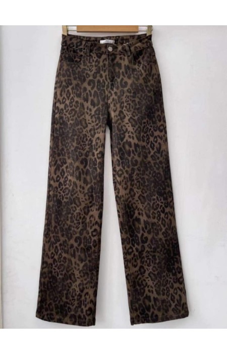 BROWN LEOPARD JEANS - MAY