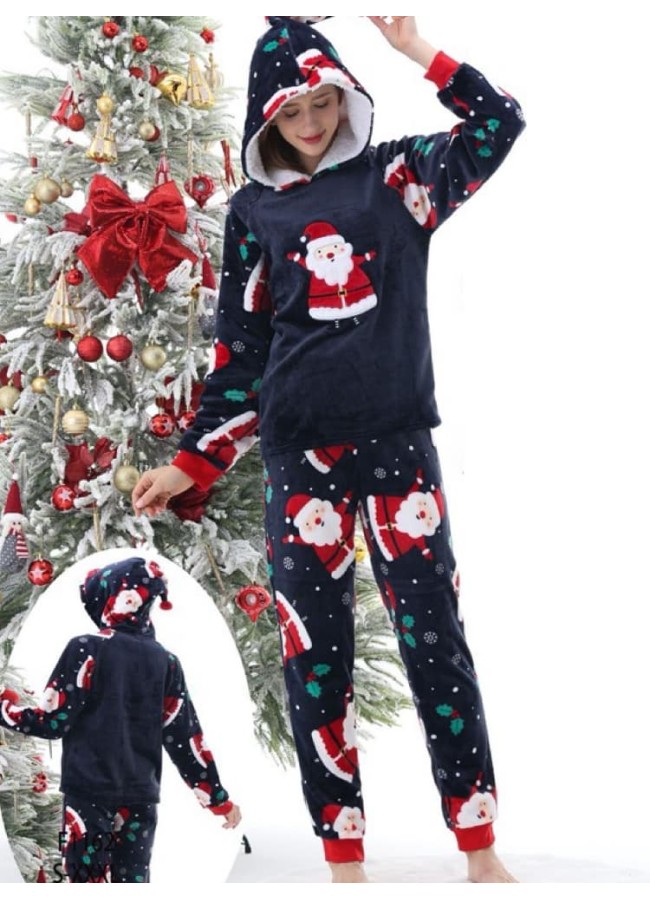 BLUE FLUFFY PAJAMAS - SANTA...