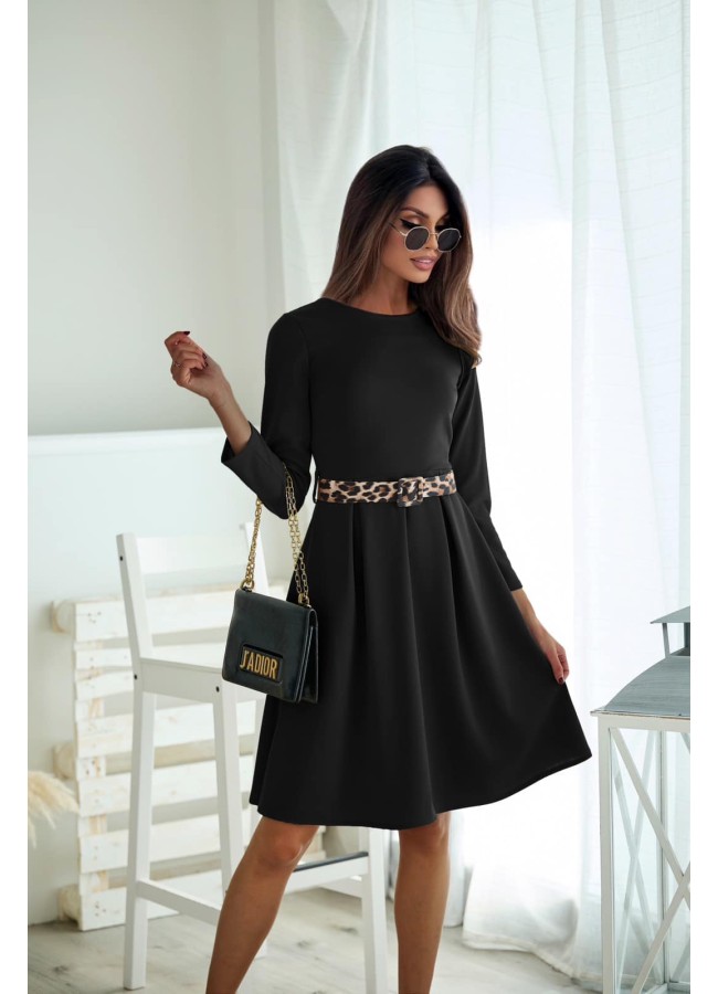 MIDI DRESS WITH LEOPARD...