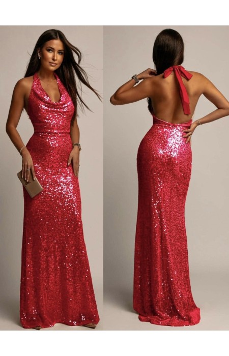 MAXI DRESS WITH SEQUINS - BOBBIE