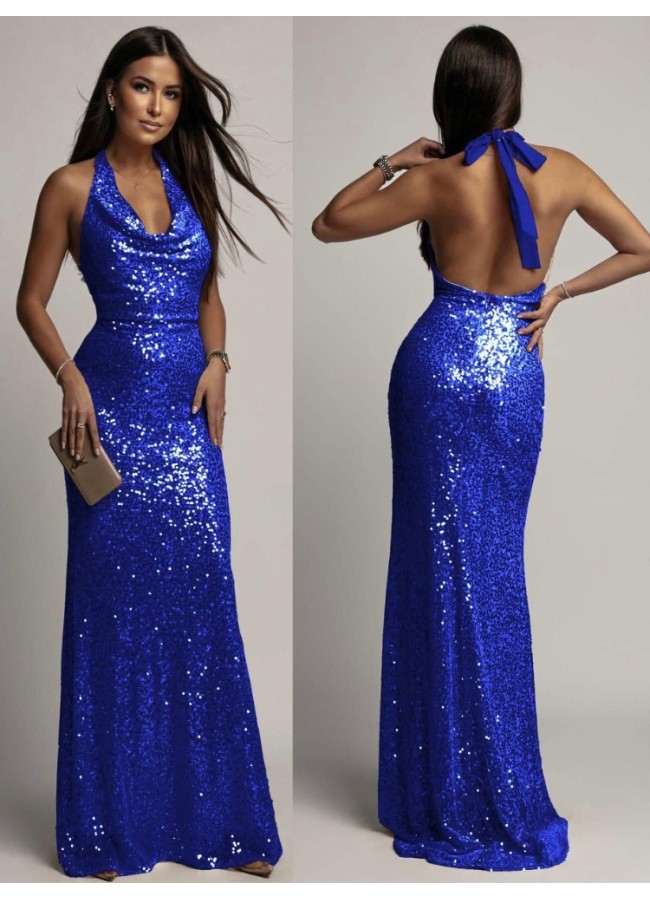 MAXI DRESS WITH SEQUINS -...