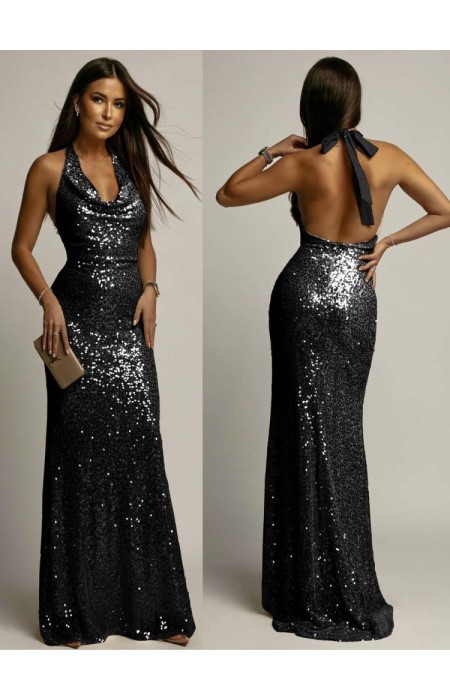 MAXI DRESS WITH SEQUINS - BOBBIE