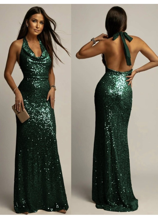 MAXI DRESS WITH SEQUINS - BOBBIE