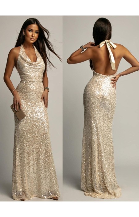 MAXI DRESS WITH SEQUINS - BOBBIE