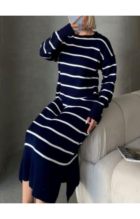 KNITTED LONG DRESS - STRIPE