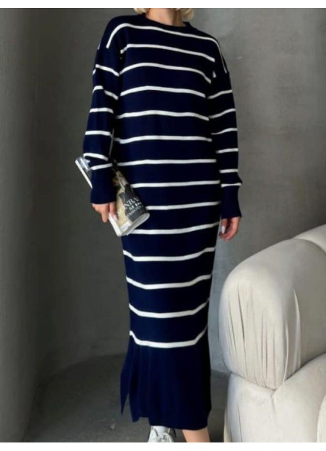 KNITTED LONG DRESS - STRIPE