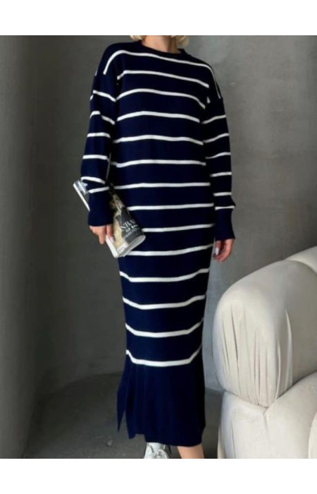 KNITTED LONG DRESS - STRIPE