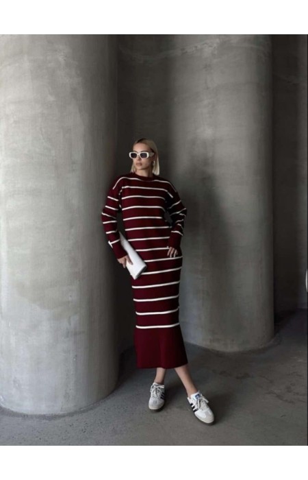 KNITTED LONG DRESS - STRIPE