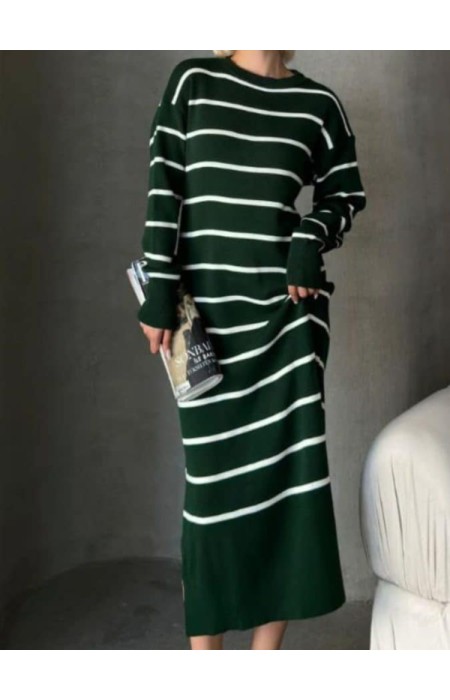 KNITTED LONG DRESS - STRIPE