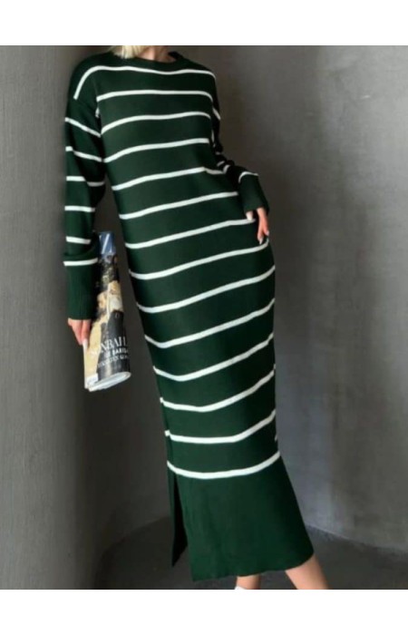 KNITTED LONG DRESS - STRIPE