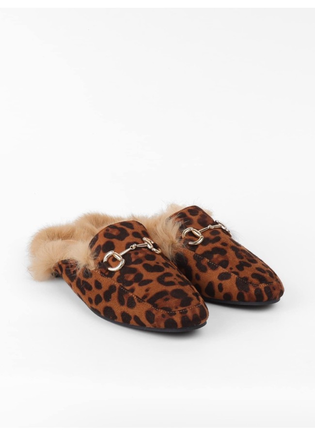 LEOPARD FLAT SLIPPERS - SONIA