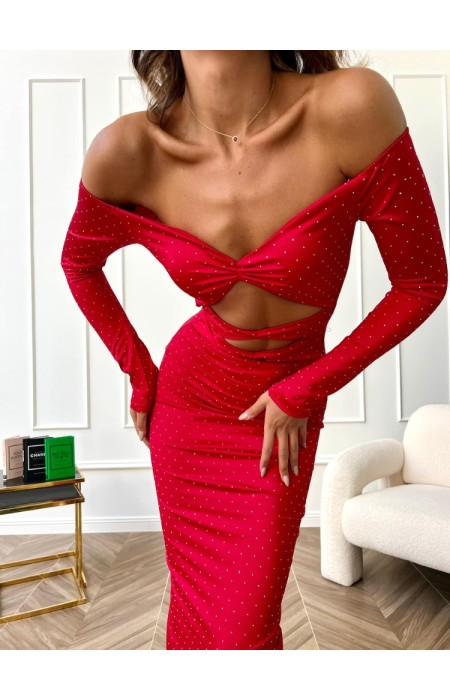 RED DRESS IN RHINESTONES - FABULOUS