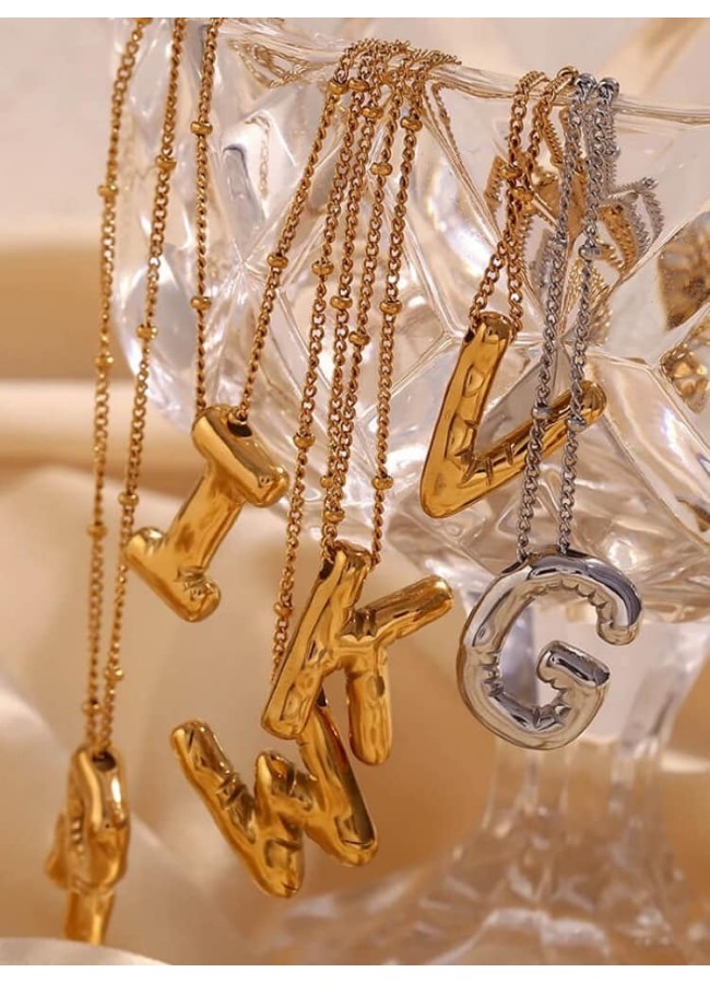 GOLD MONOGRAM NECKLACE