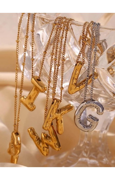 GOLD MONOGRAM NECKLACE