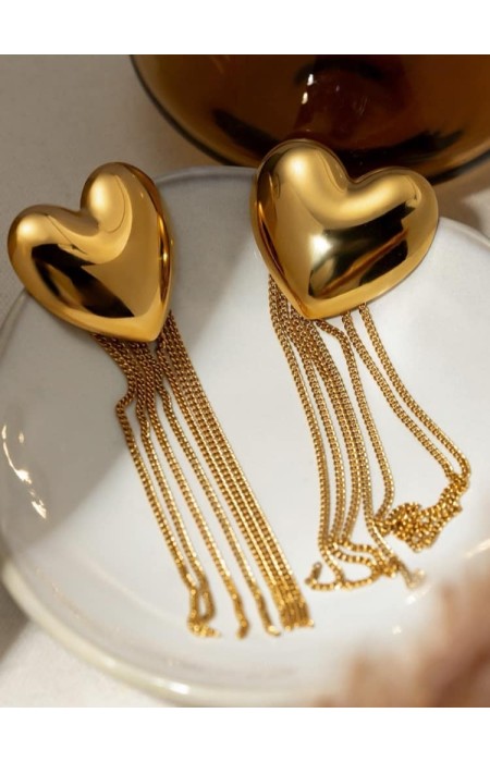 GOLDEN HEART EARRINGS - HEARDY