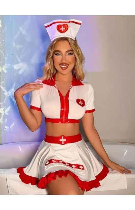 WHITE SEXY NURSE UNIFORM