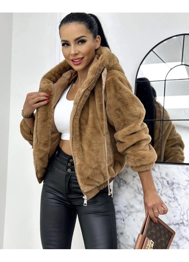 FUR BOMBER JACKET - ISLAND