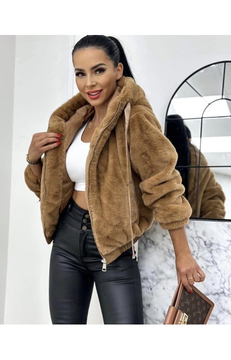 FUR BOMBER JACKET - ISLAND