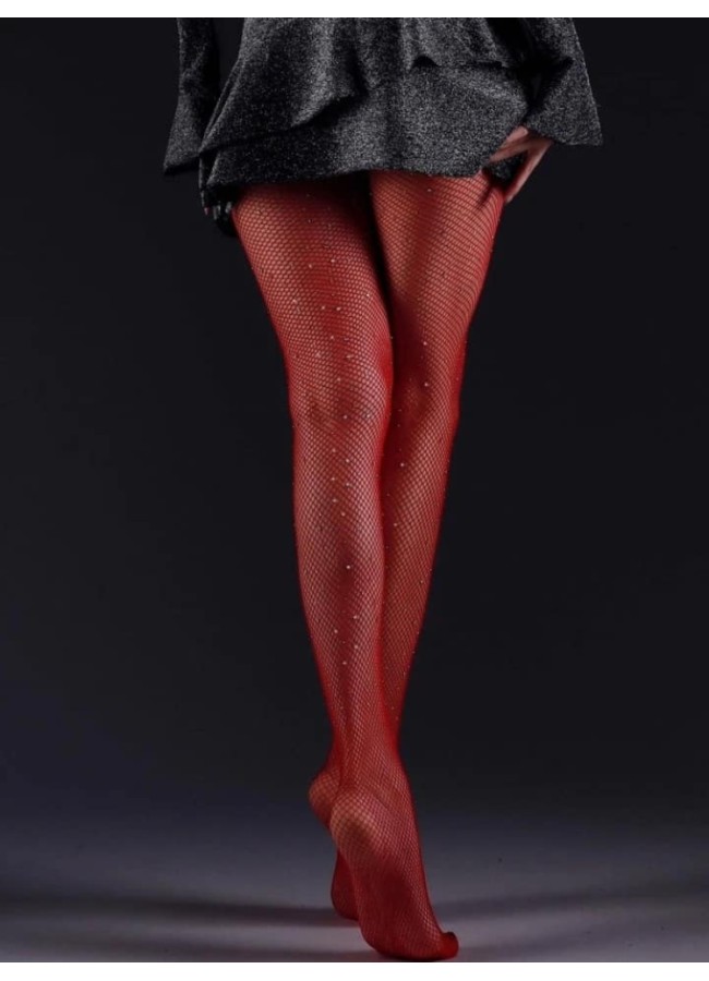 DIAMOND RED STRASS TIGHTS