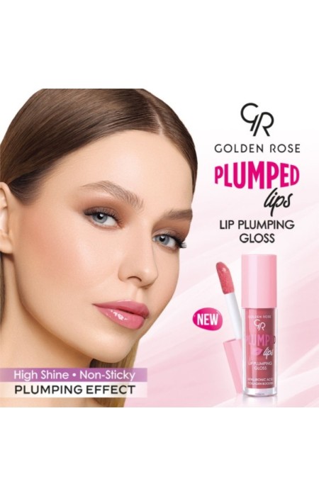 GOLDEN ROSE LIP GLOSS - PLUMPED LIPS