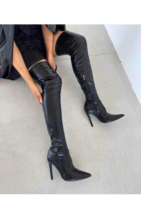 DANTE MAT OVER THE KNEE BLACK BOOTS