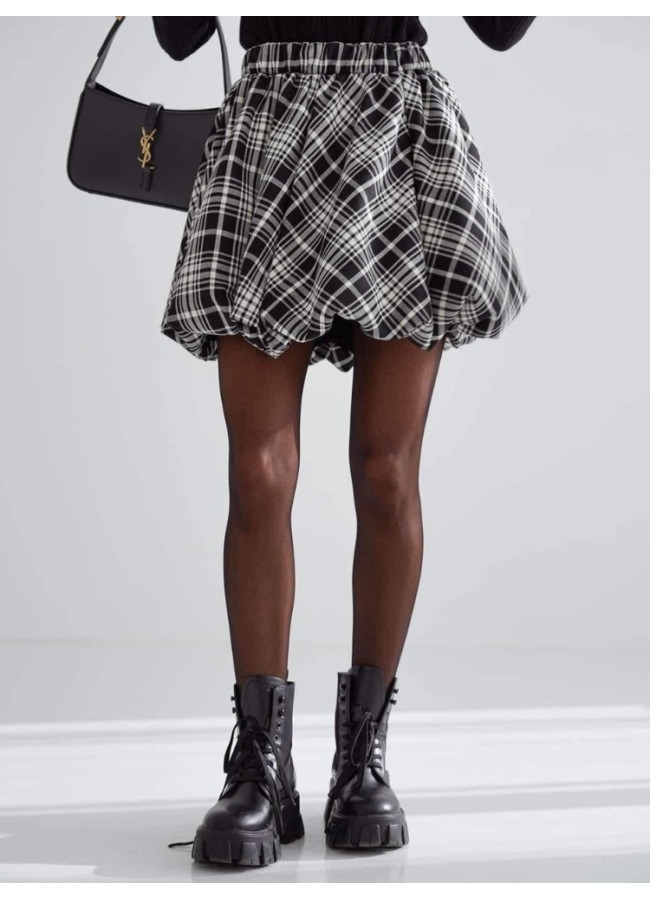 CHECKED MINI SKIRT - BALLOO