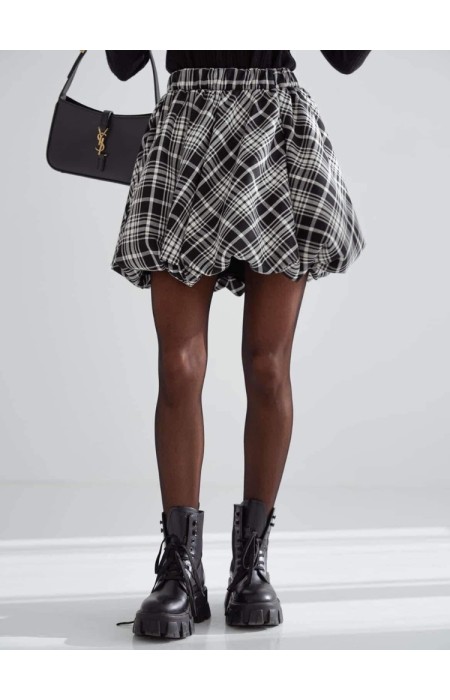 CHECKED MINI SKIRT - BALLOO