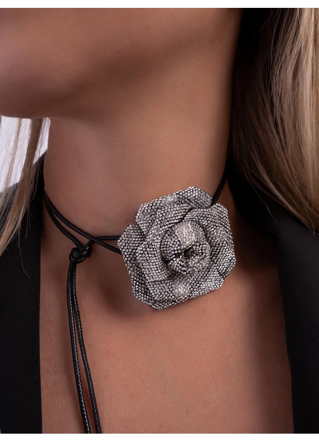 BLACK STRASS CHOKER  - ROSAS