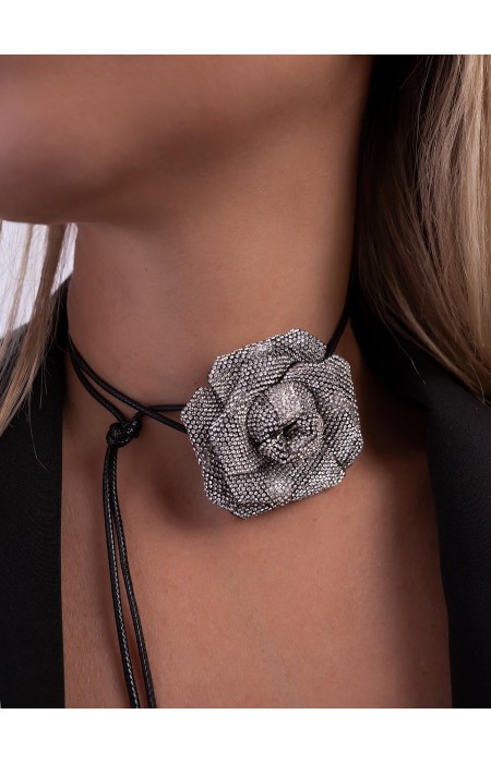 BLACK STRASS CHOKER  - ROSAS