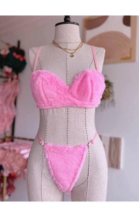 PINK FUR UNDERWEAR SET - BABINA