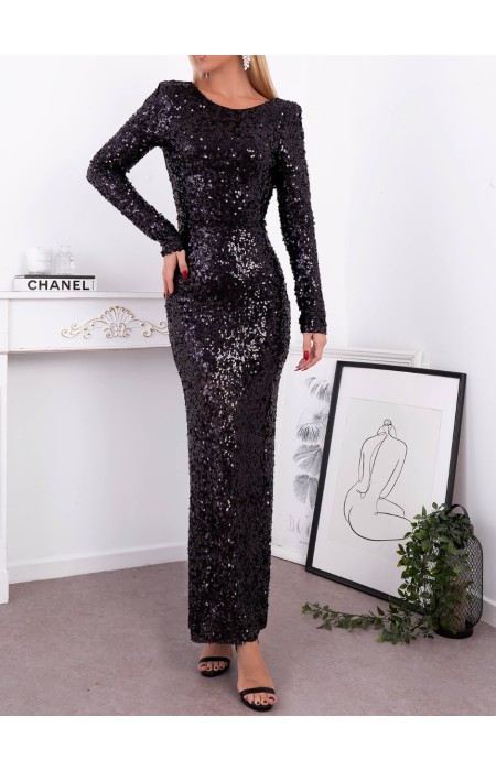 LONG DRESS WITH SEQUINS - DIAMONDS