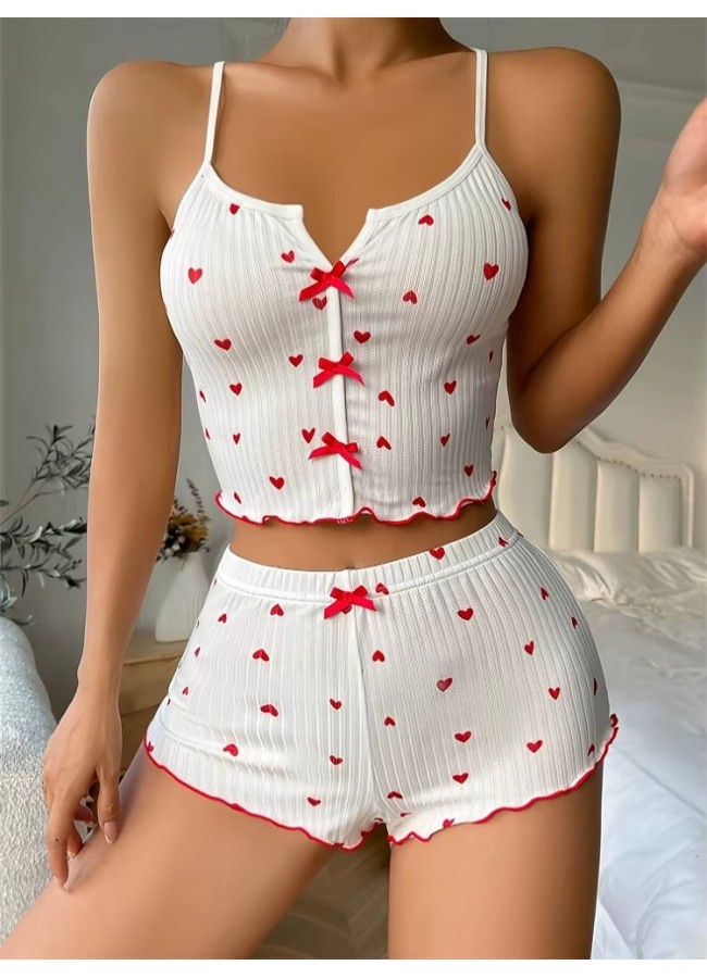 WHITE PYJAMAS SET WITH RED...