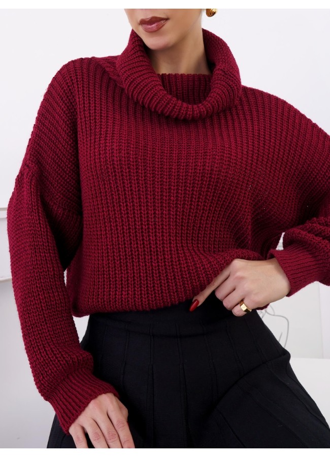 WINE KNITTED BLOUSE - ADALINE