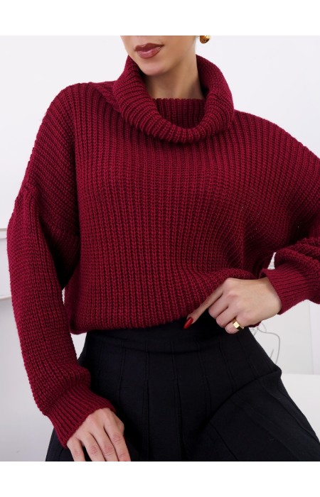 WINE KNITTED BLOUSE - ADALINE