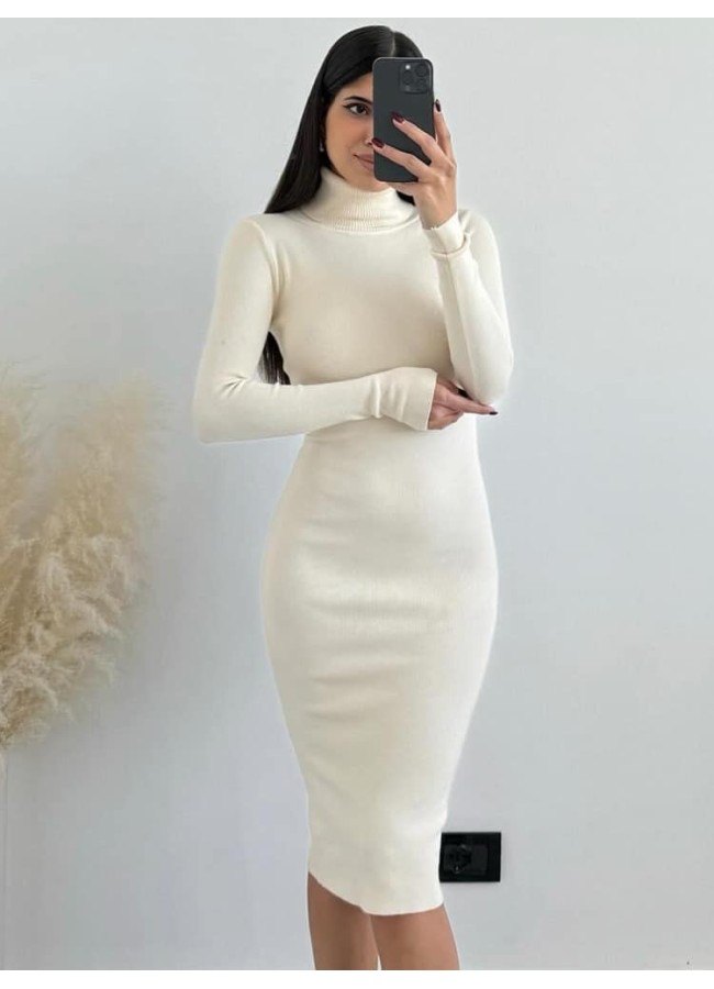 ZOSIME CREAM KNITTED DRESS