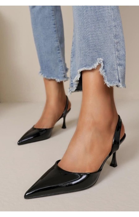 BLACK VERNIS HEELS - LIFE